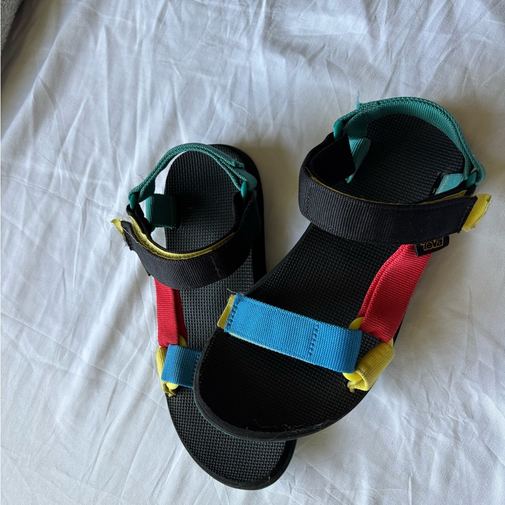 Teva women 7 EU 37.5 Universal Original Retro Blue teal black Multicolor Sandals